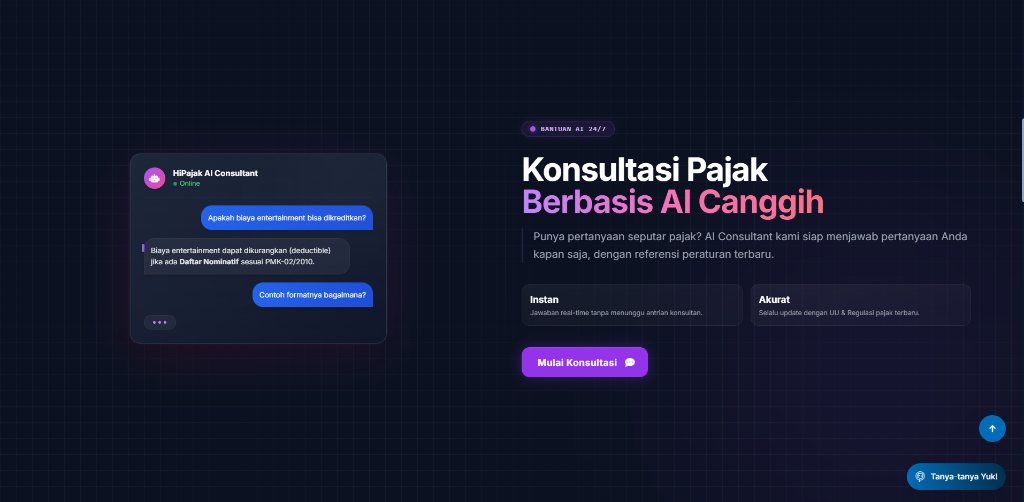 Konsultasi Pajak Berbasis AI Canggih