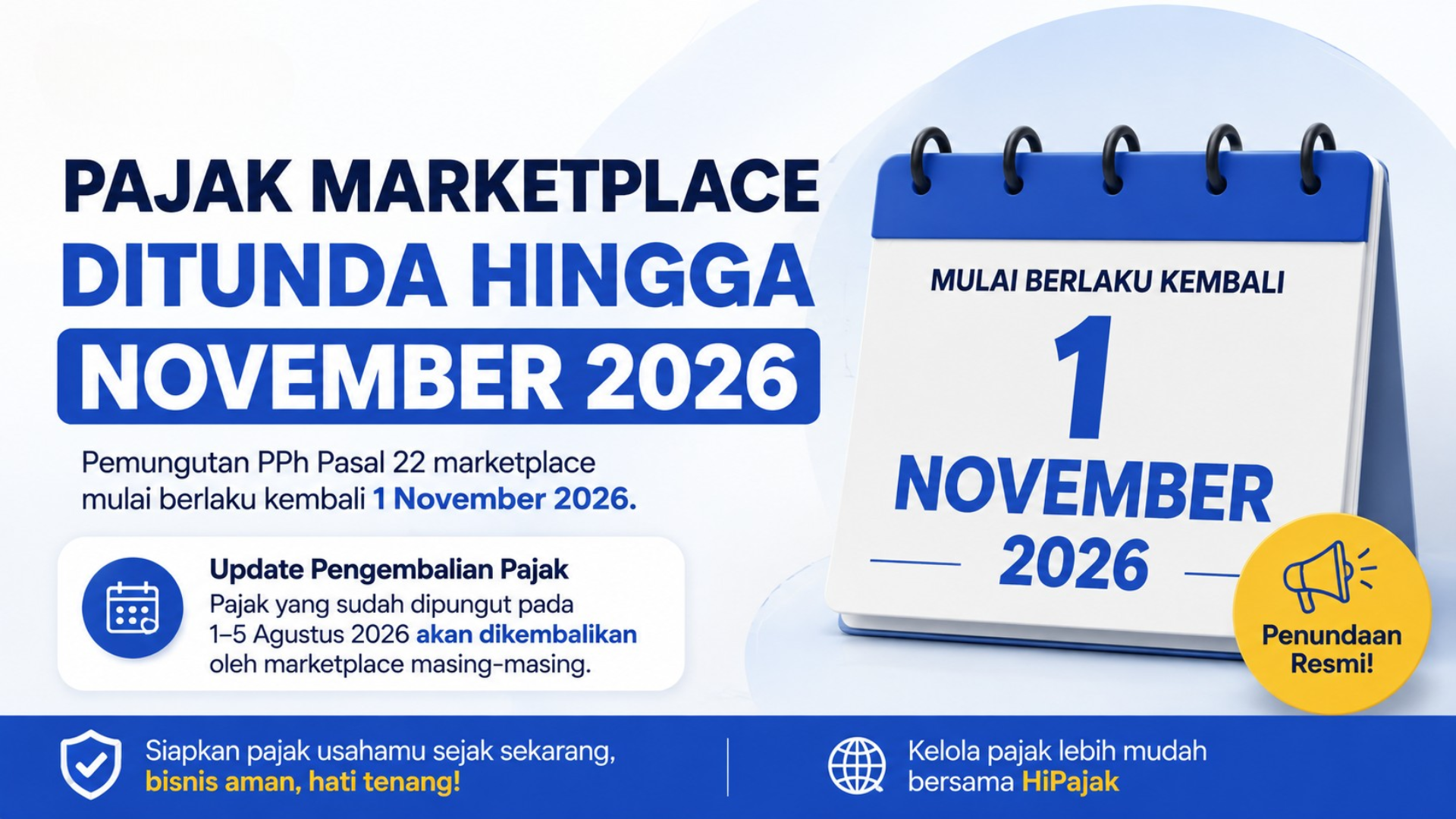 Pajak Marketplace Ditunda hingga 1 November 2026